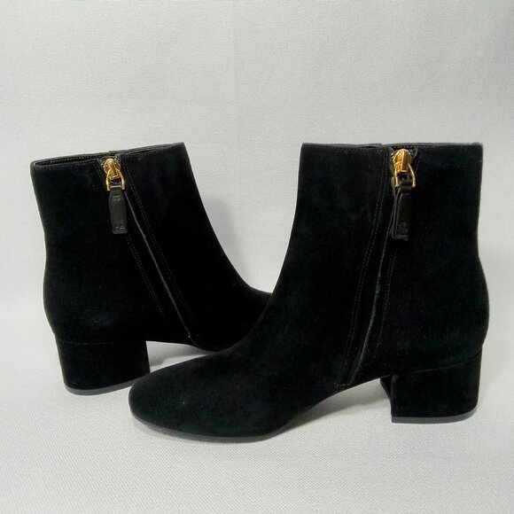LAUREN RALPH LAUREN Wharton Black Suede Leather Ankle Boot Womens Size 5 - Picture 8 of 16